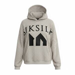 SikSilk Gray Hoodie XL Men’s Pullover Logo Sweatshirt Streetwear Casual+